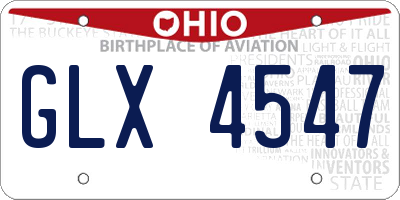 OH license plate GLX4547