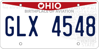 OH license plate GLX4548