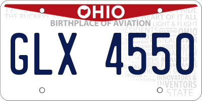 OH license plate GLX4550