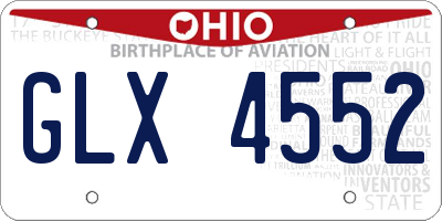 OH license plate GLX4552
