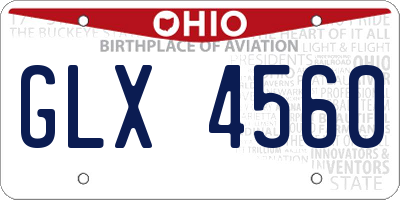 OH license plate GLX4560