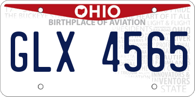OH license plate GLX4565
