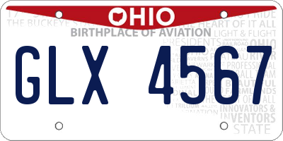 OH license plate GLX4567