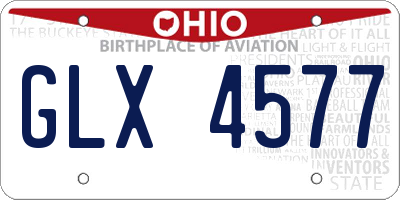 OH license plate GLX4577