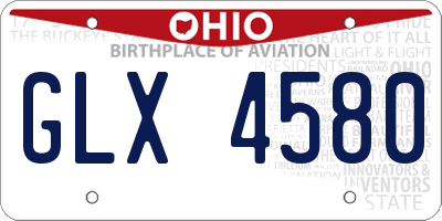 OH license plate GLX4580