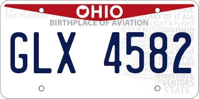 OH license plate GLX4582