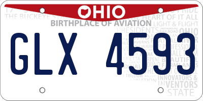 OH license plate GLX4593