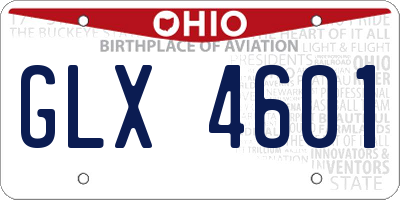 OH license plate GLX4601