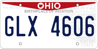 OH license plate GLX4606