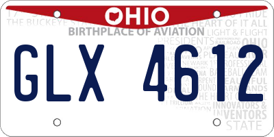OH license plate GLX4612