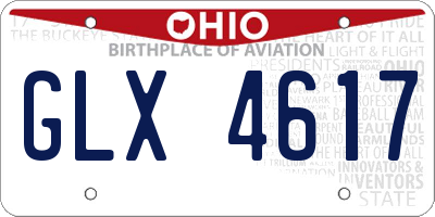 OH license plate GLX4617