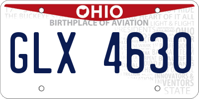 OH license plate GLX4630