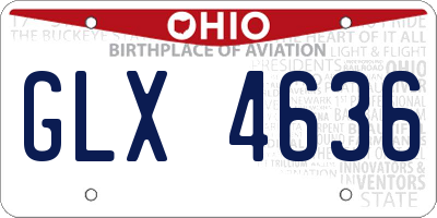 OH license plate GLX4636