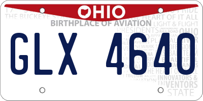 OH license plate GLX4640