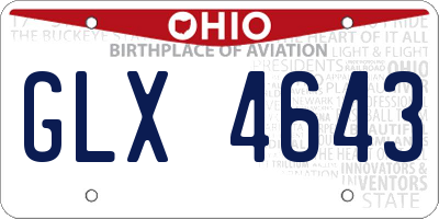 OH license plate GLX4643