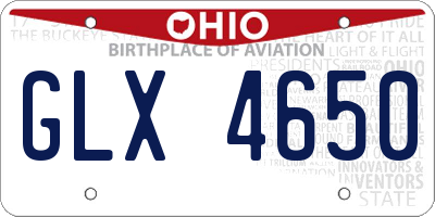 OH license plate GLX4650