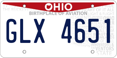 OH license plate GLX4651