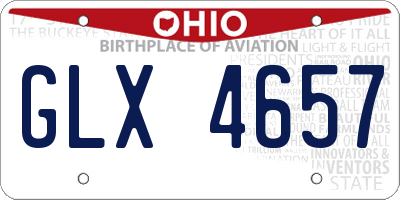 OH license plate GLX4657