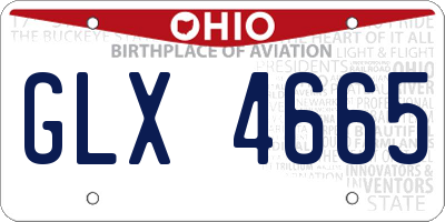 OH license plate GLX4665