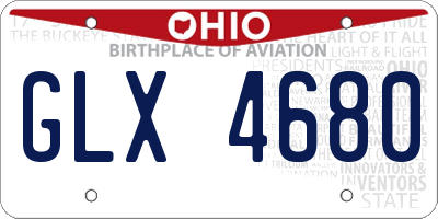 OH license plate GLX4680