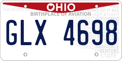 OH license plate GLX4698