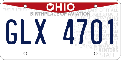 OH license plate GLX4701