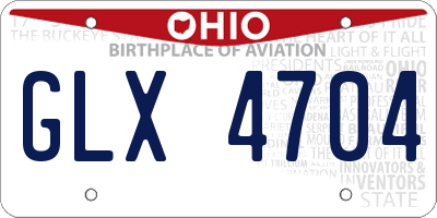 OH license plate GLX4704