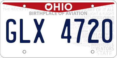 OH license plate GLX4720