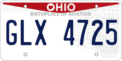 OH license plate GLX4725