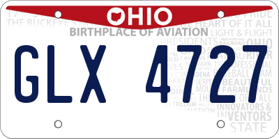 OH license plate GLX4727