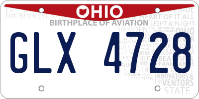 OH license plate GLX4728