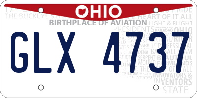 OH license plate GLX4737