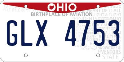 OH license plate GLX4753