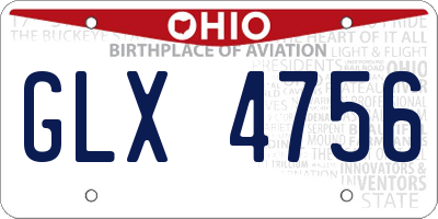 OH license plate GLX4756