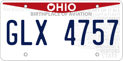 OH license plate GLX4757