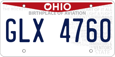 OH license plate GLX4760
