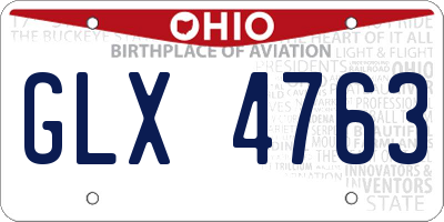 OH license plate GLX4763