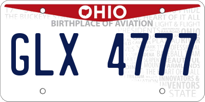 OH license plate GLX4777