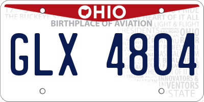 OH license plate GLX4804