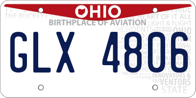 OH license plate GLX4806