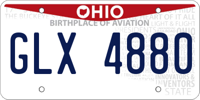 OH license plate GLX4880
