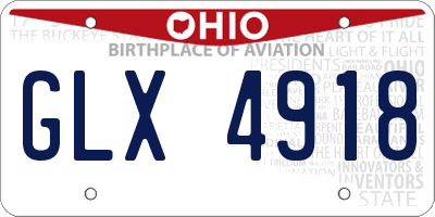 OH license plate GLX4918
