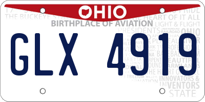 OH license plate GLX4919