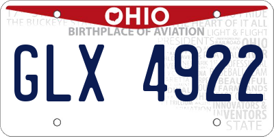OH license plate GLX4922