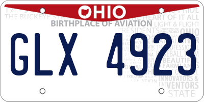 OH license plate GLX4923