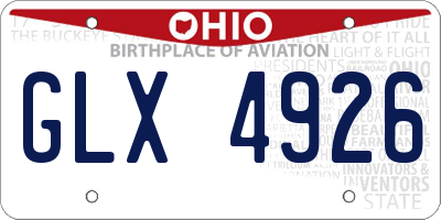 OH license plate GLX4926