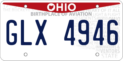 OH license plate GLX4946