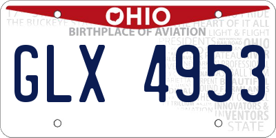 OH license plate GLX4953