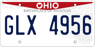OH license plate GLX4956
