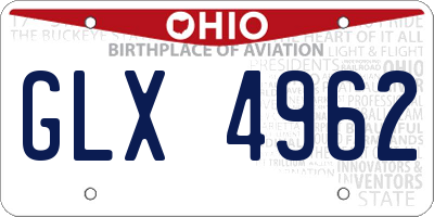 OH license plate GLX4962